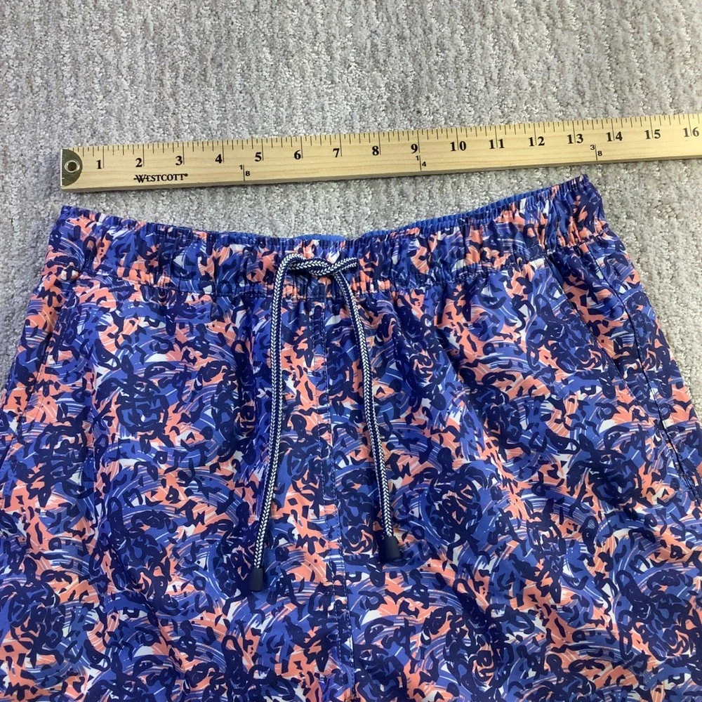 Peter Millar Seaside‎ Mens Blue Abstract Swirl Swim Trunks Shorts Size S NWT